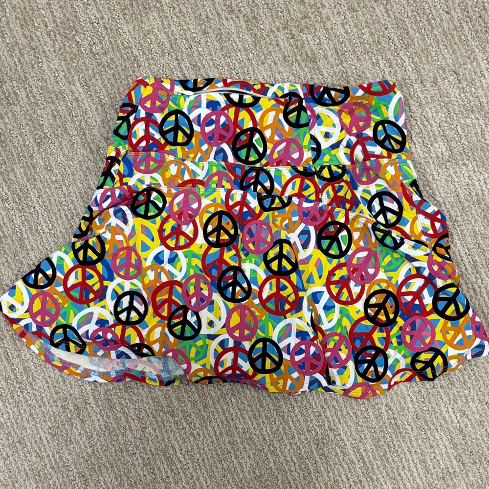 Colorful Peace Sign tennis Pickleball Skirt